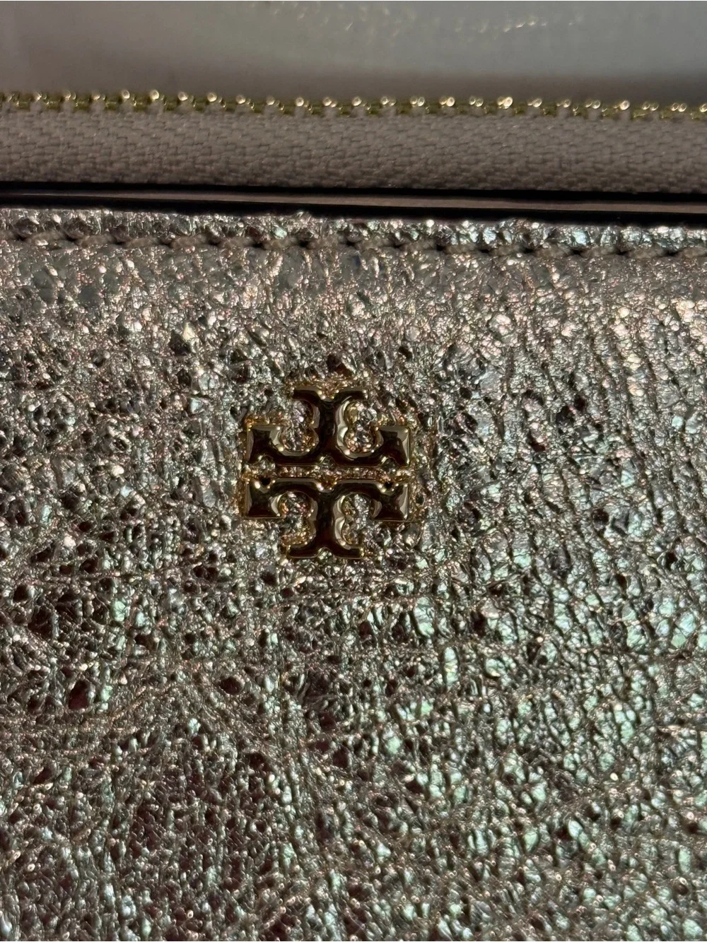 Tory Burch Emerson Gold Metallic Charms Mini Wallet 177012 retail $245 NWT